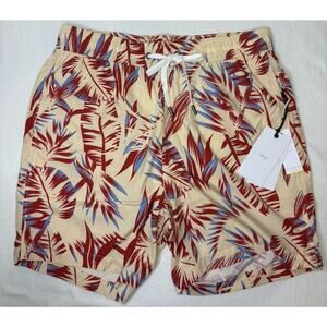 NWT Onia Charles 7” Palms Lined Swim Trunks With Zip Pocket Sz Med ($195)